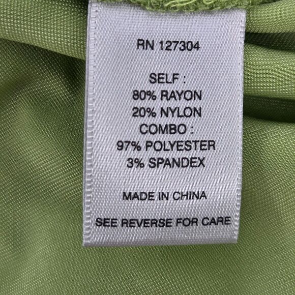 John Mark Button Up Down Shirt Women Size XL Green Velvet Wire Collar Holiday - Picture 7 of 9